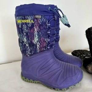 MERRELL Snow Quest Lite Winter Snow Boot Girls 12 Purple Waterproof